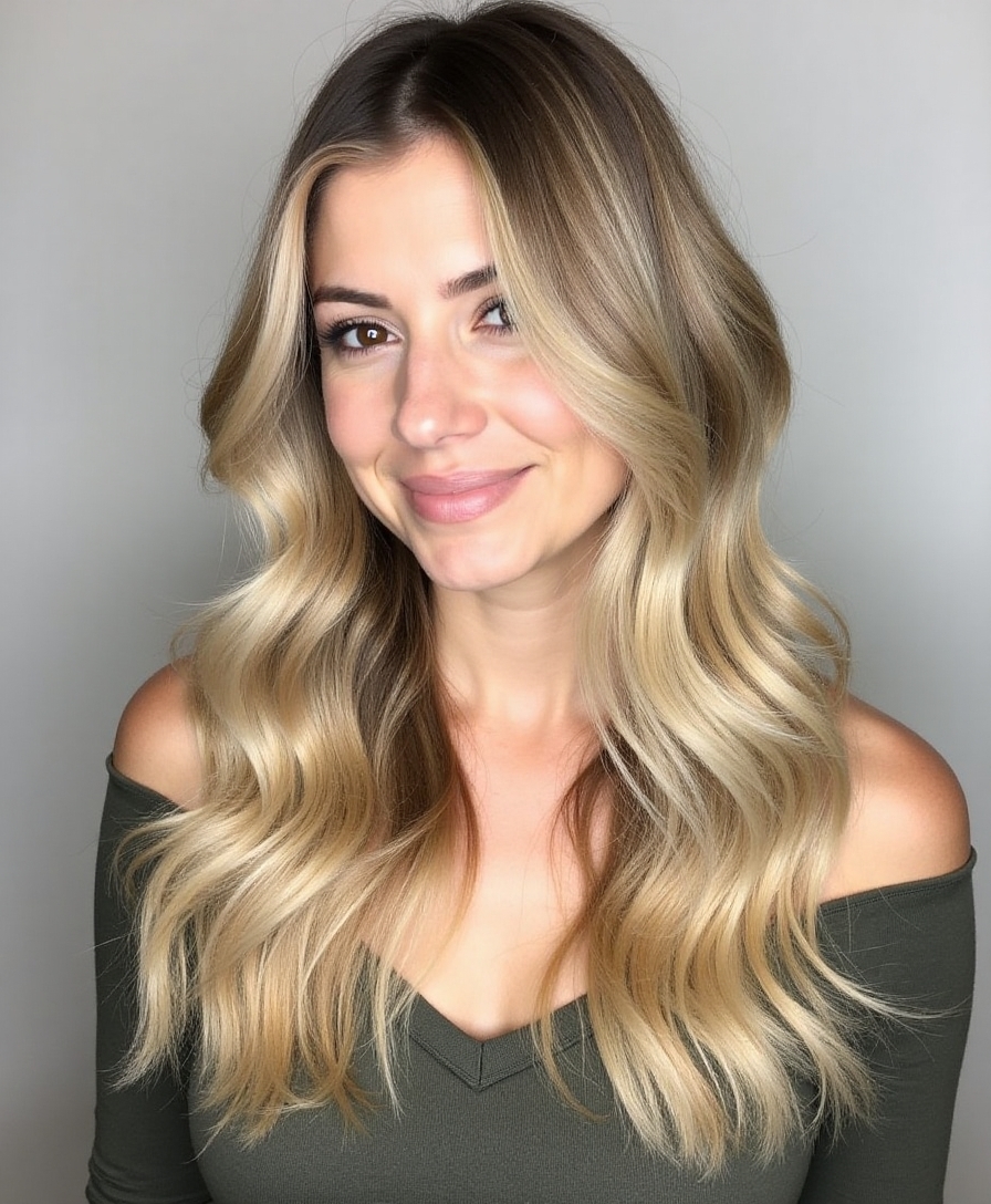 Layered long hairstyle
