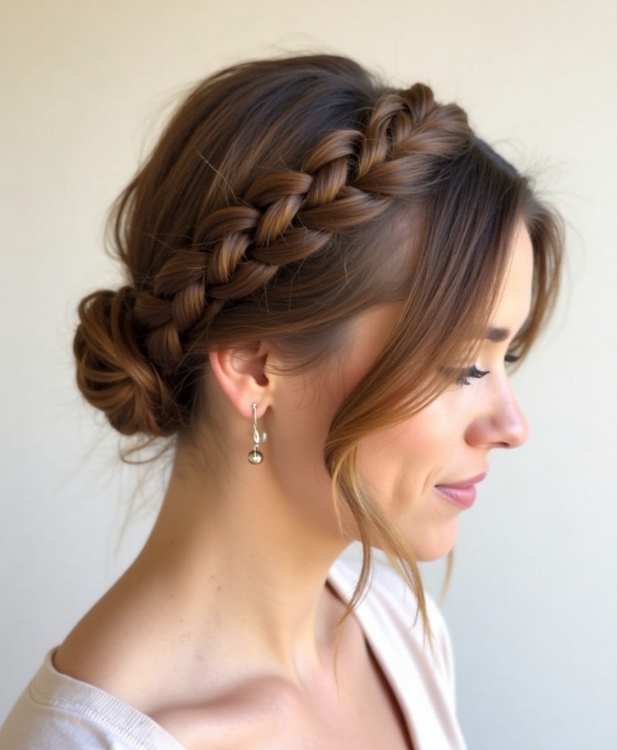 Reverse braided bun