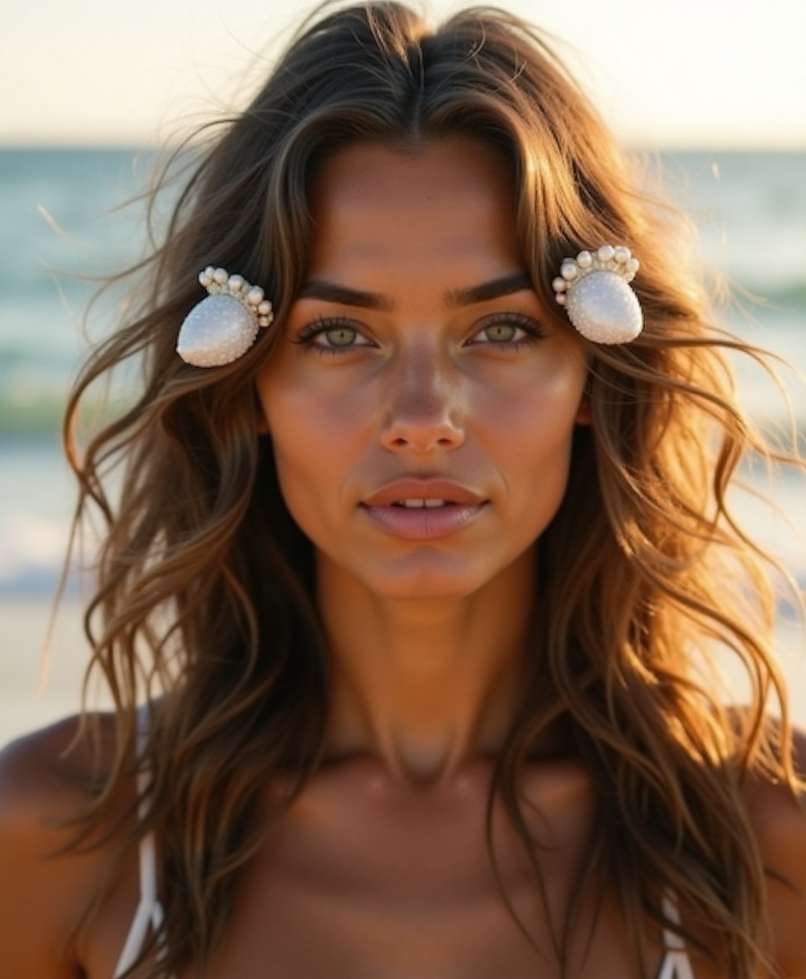 Simple beach hair clips
