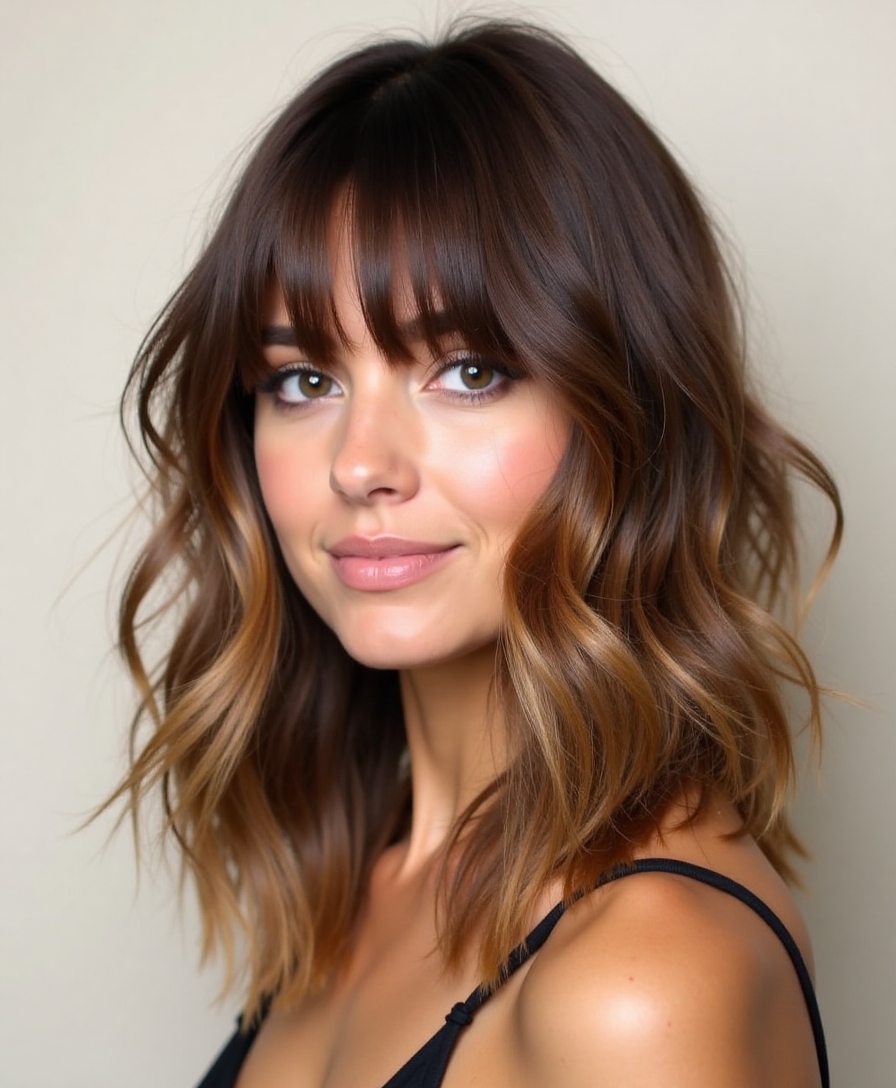 versatile long bangs style