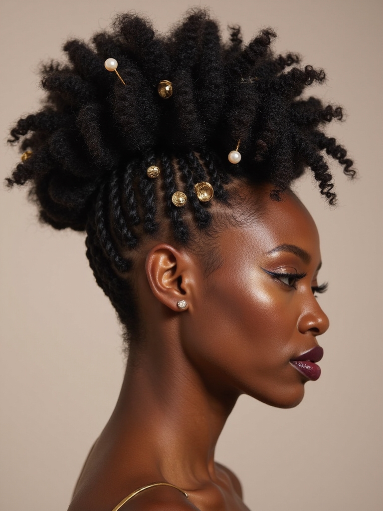 Accessorizing natural updo