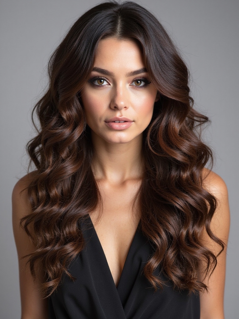 ash brown curly balayage