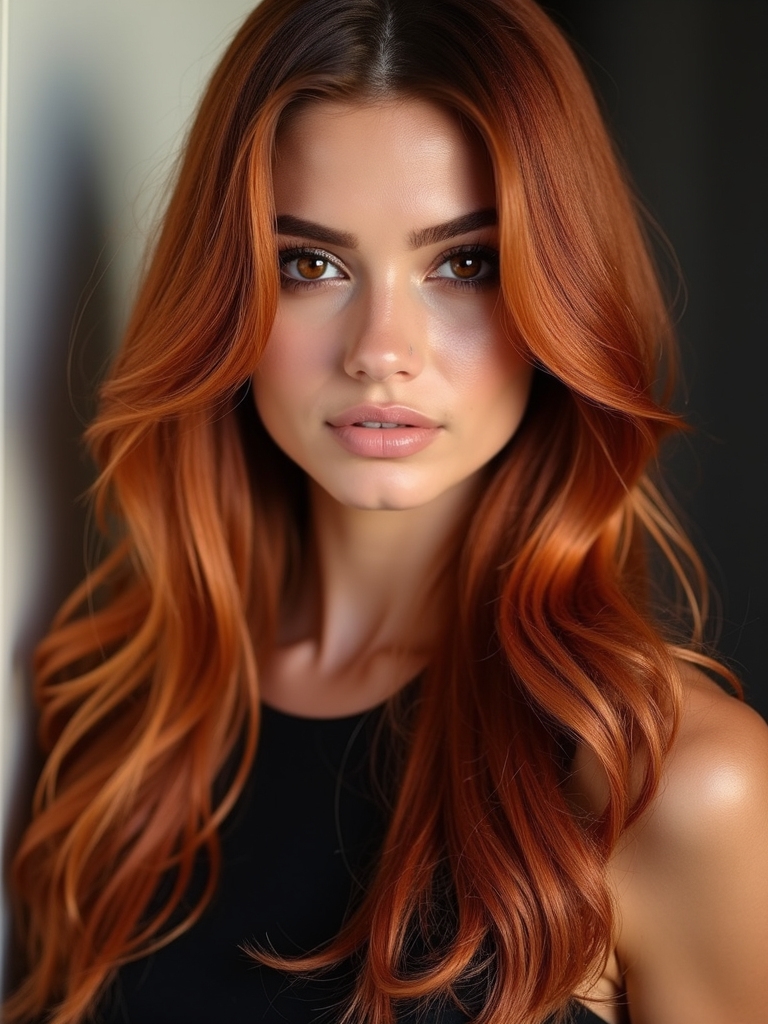 Auburn copper dark hair