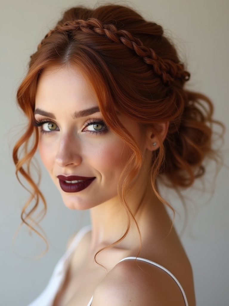 Auburn copper updo