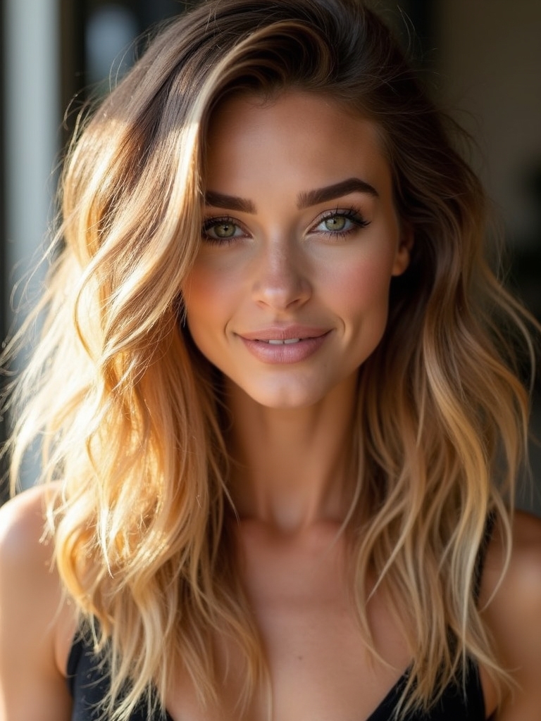Light honey brown balayage