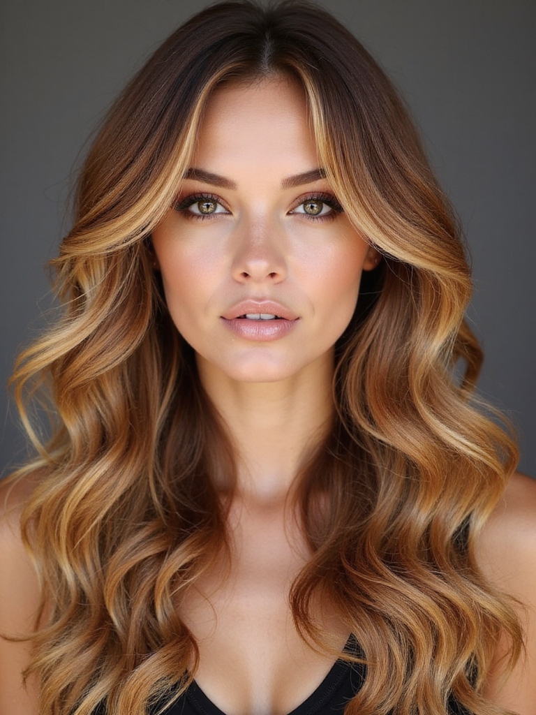 Golden brown balayage ombre