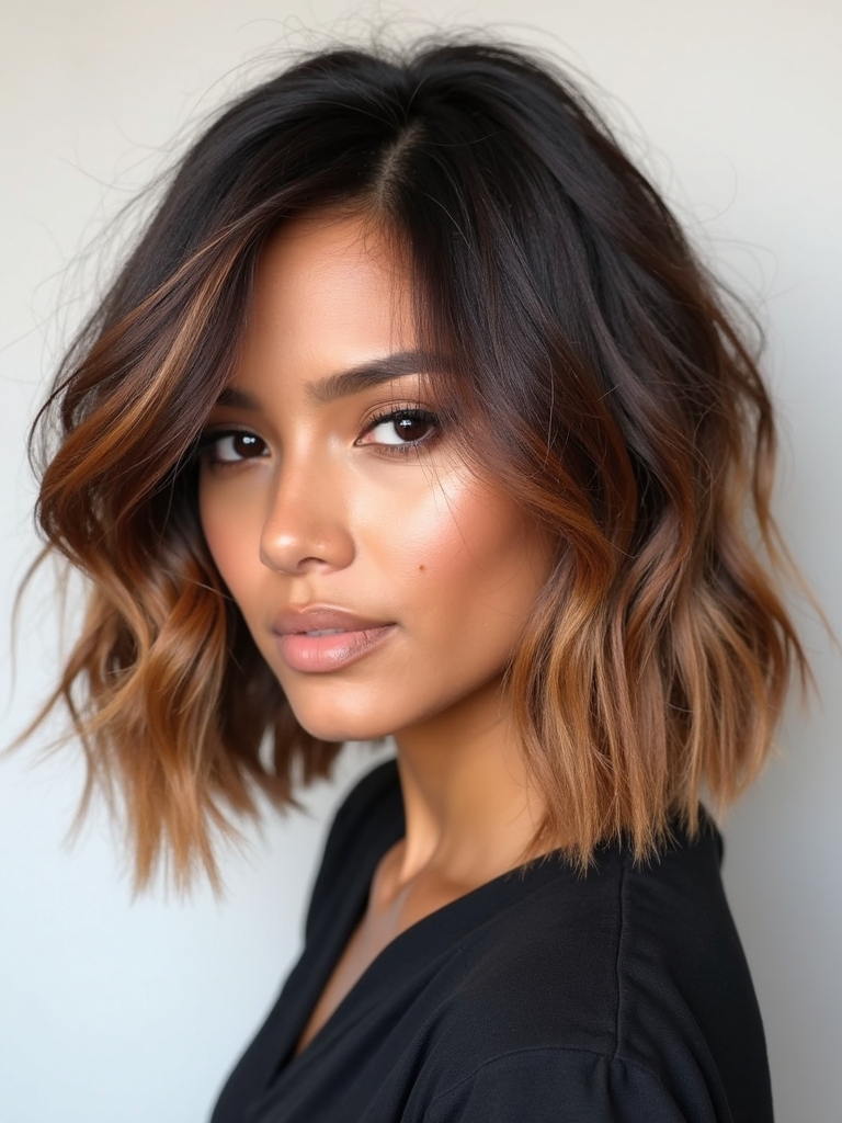 balayage enhances short hair