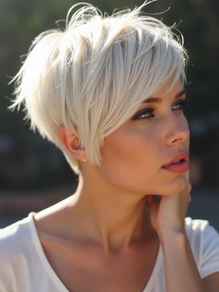 Blonde pixie cut