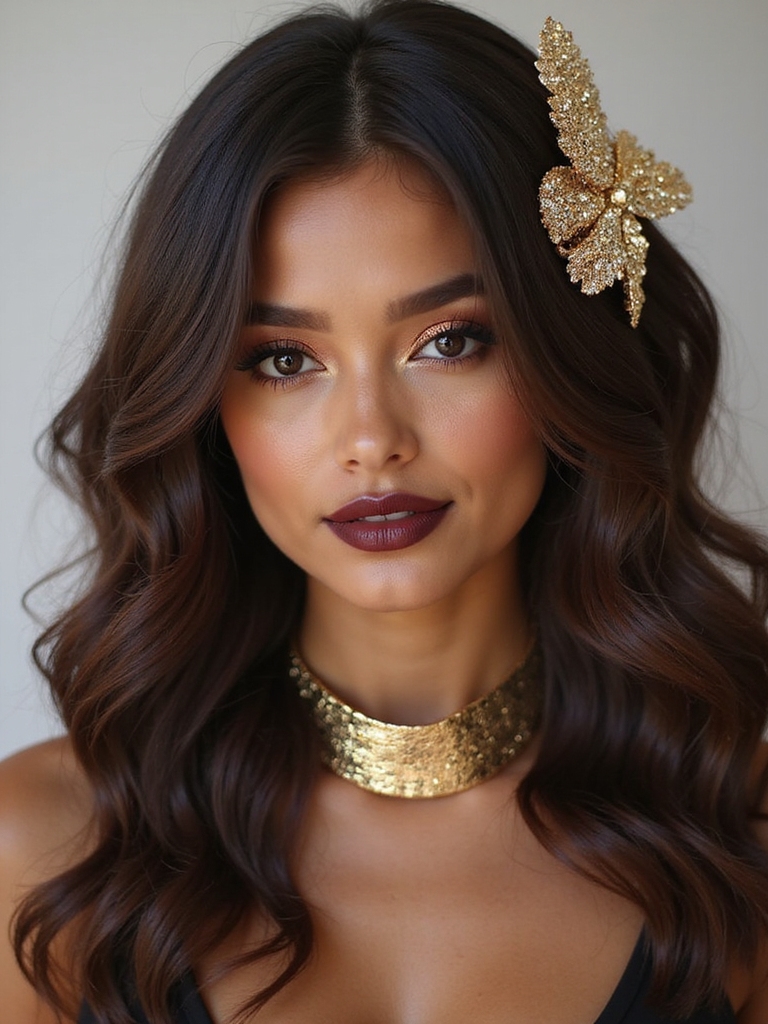 bold accessories for brown