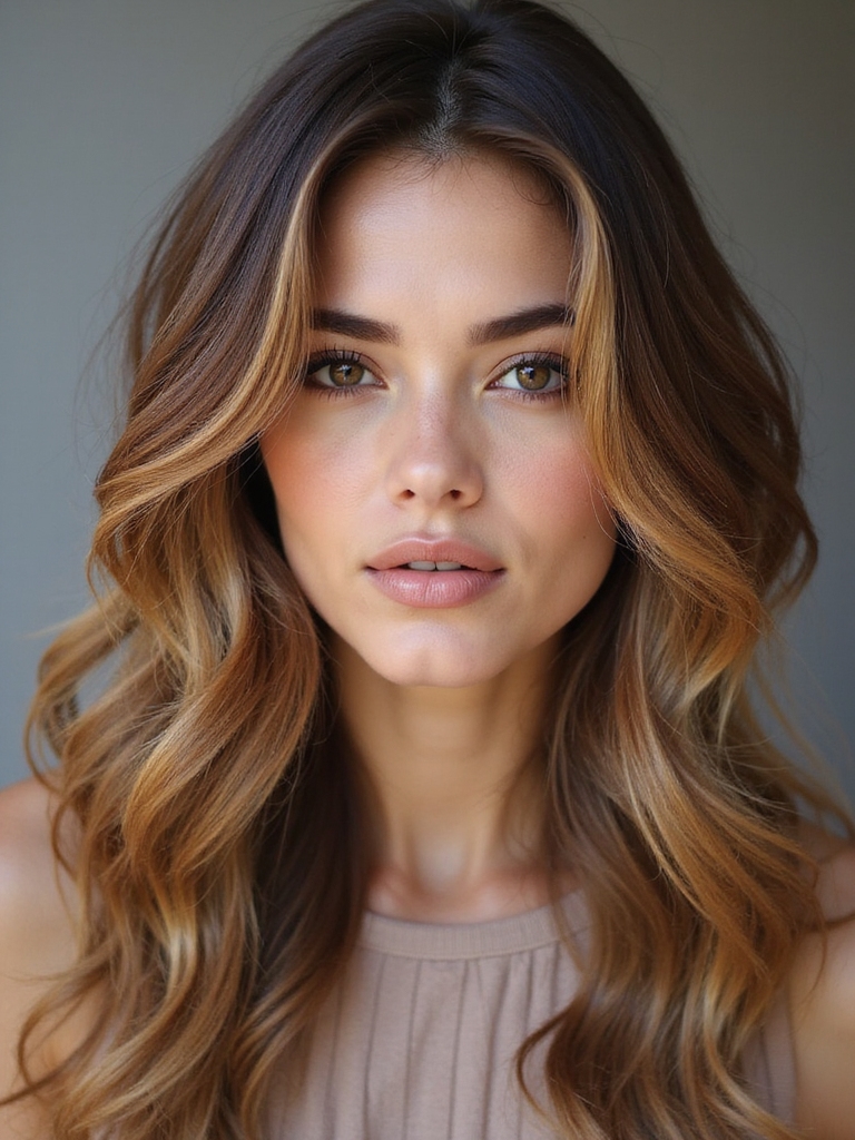 Bold brown balayage
