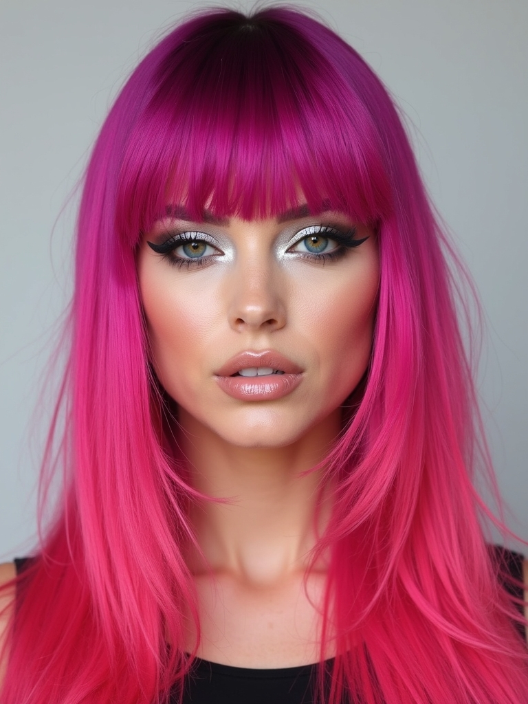 bold flaming fuchsia fringe