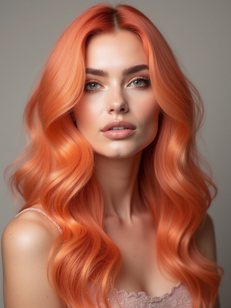 bright apricot hair accents