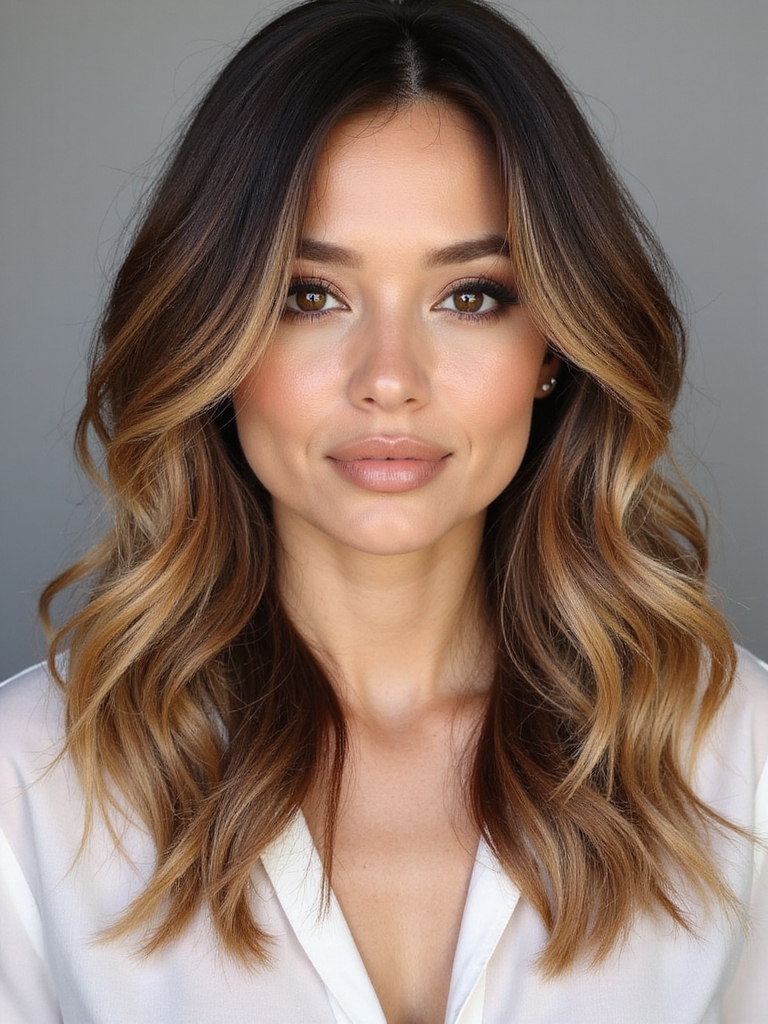 caramel and blonde highlights