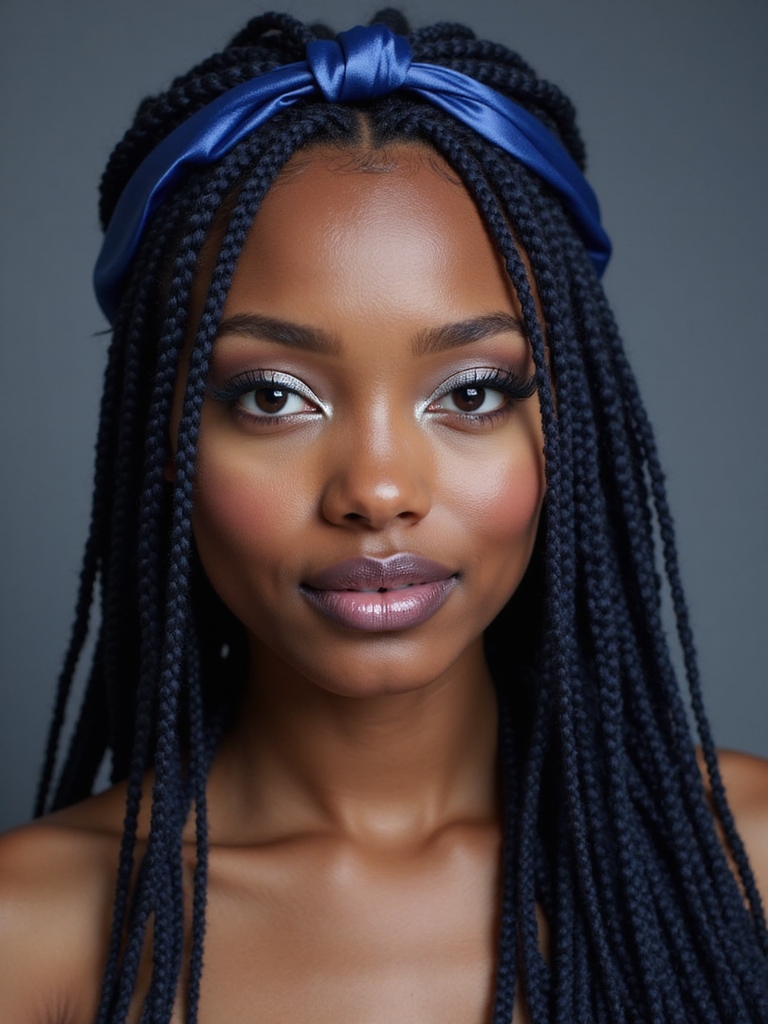 chic dark blue braids