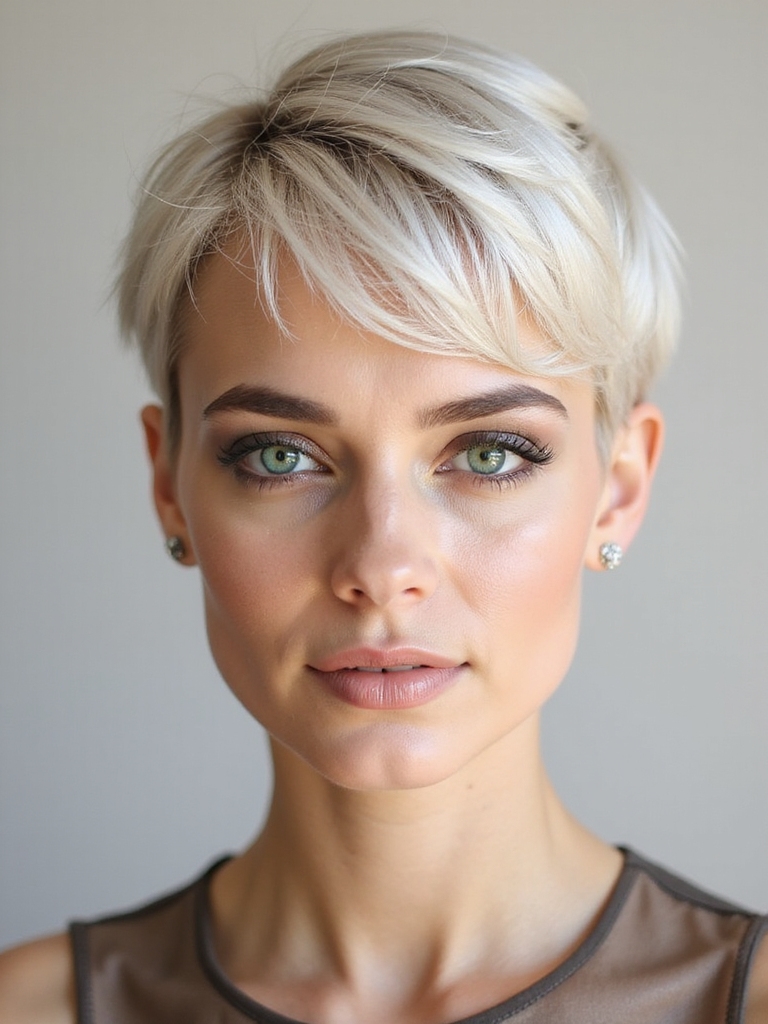Short blonde for facial features