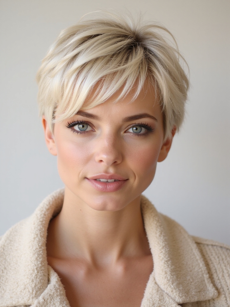 Short blonde transformation
