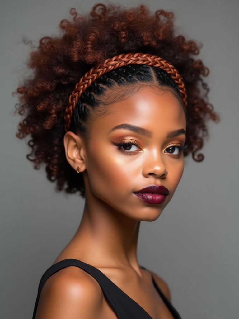 Crown braid updo