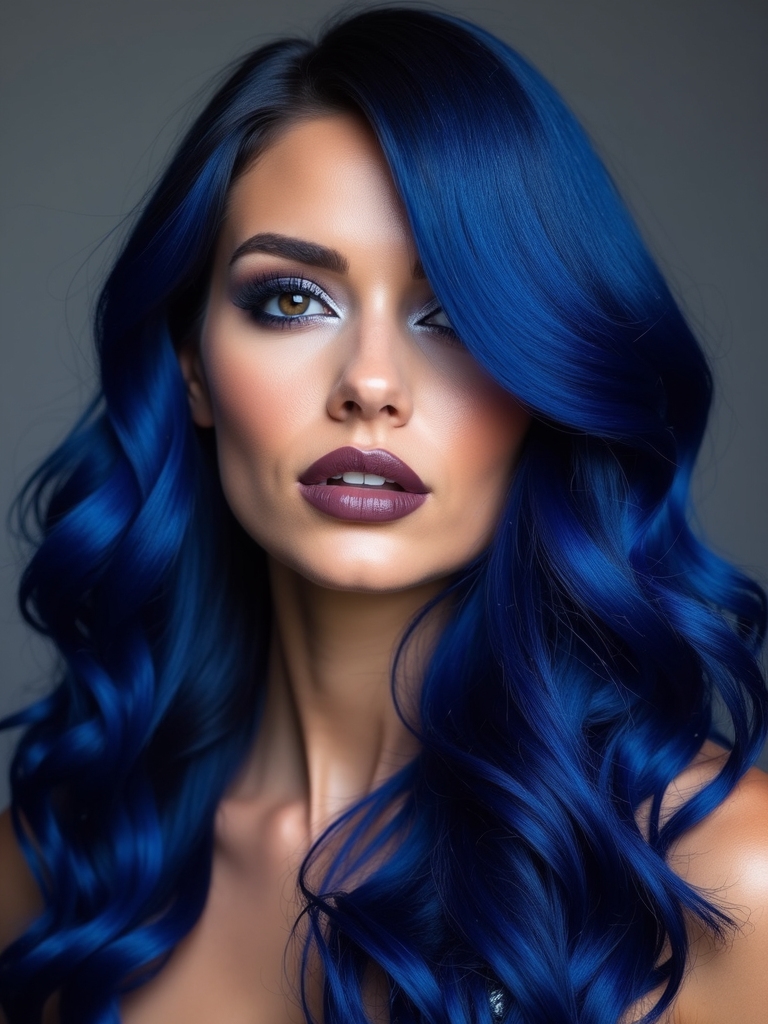 dark blue edgy hairstyle