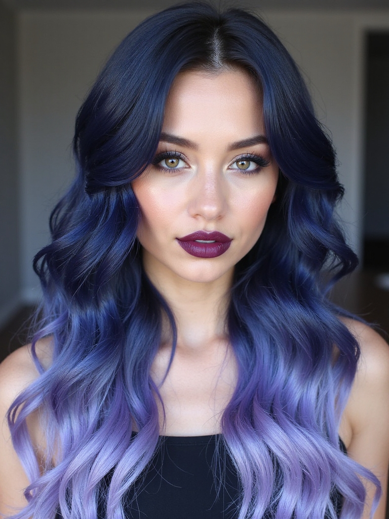 dark blue pastel hair