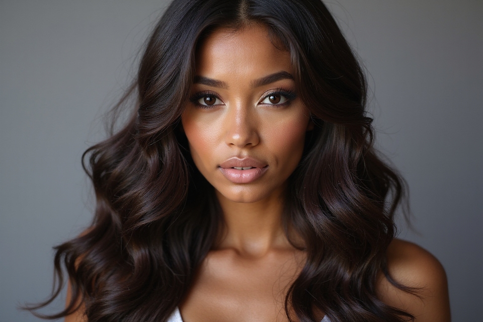 deep dimension lowlighted black hair