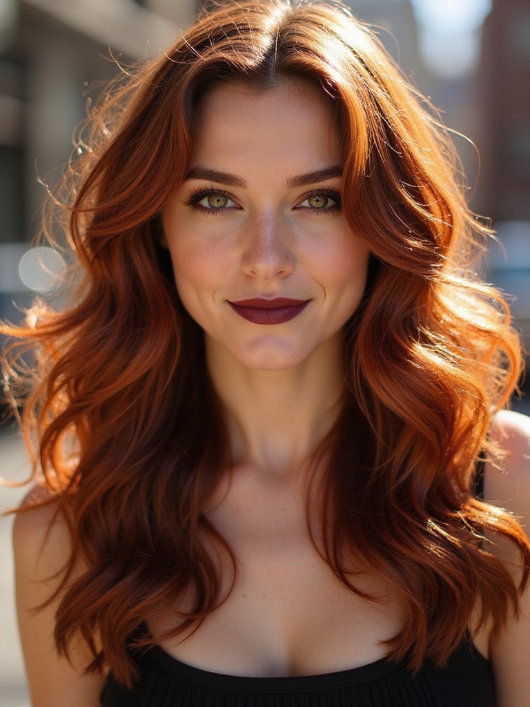 Auburn copper waves