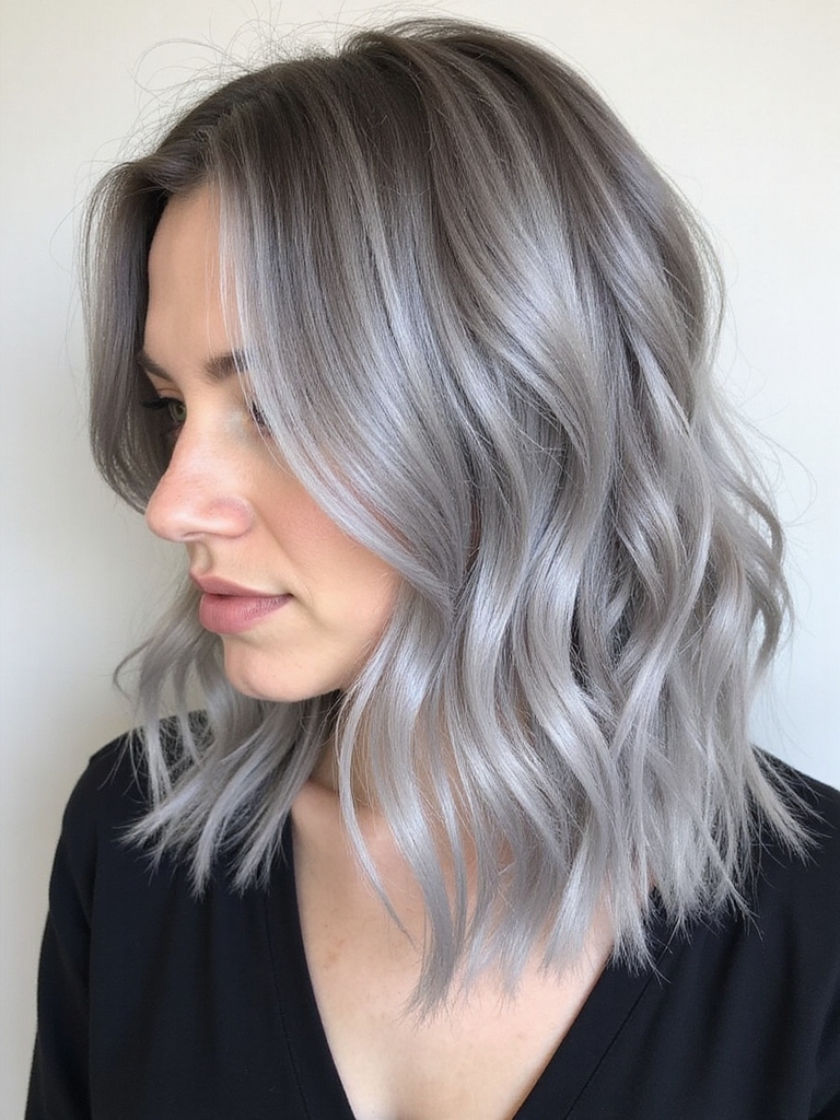 Side-parted gray lob