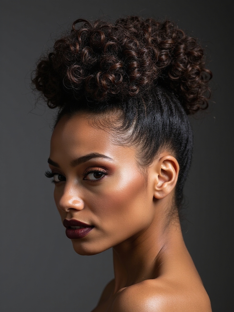 Tapered updo natural hair