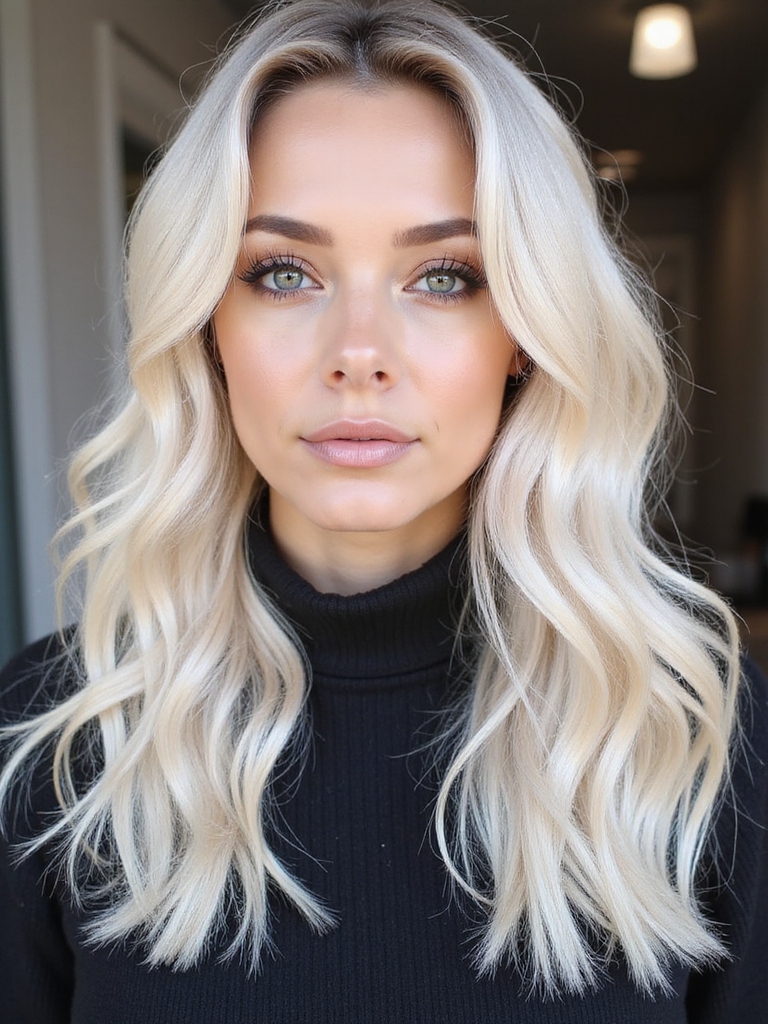 face framing blonde highlights glam