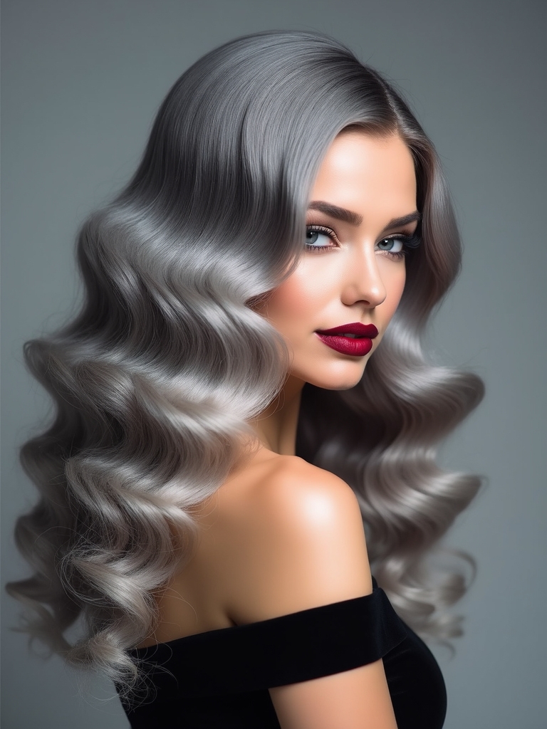 Hollywood waves gray
