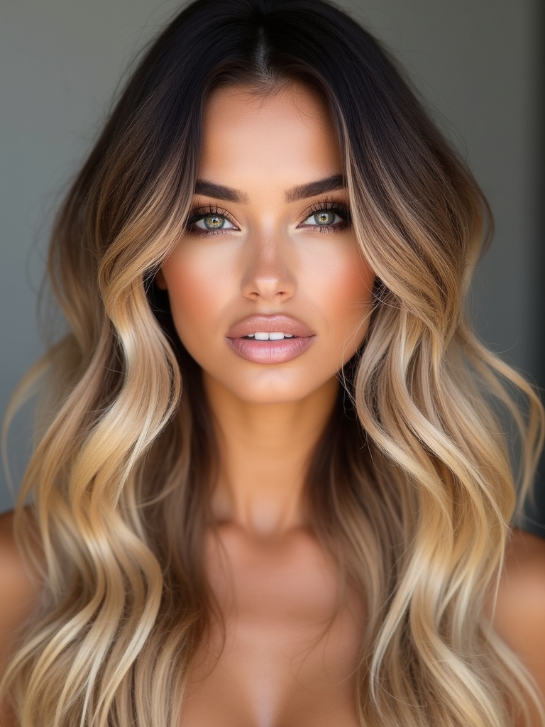 golden caramel blonde contrast