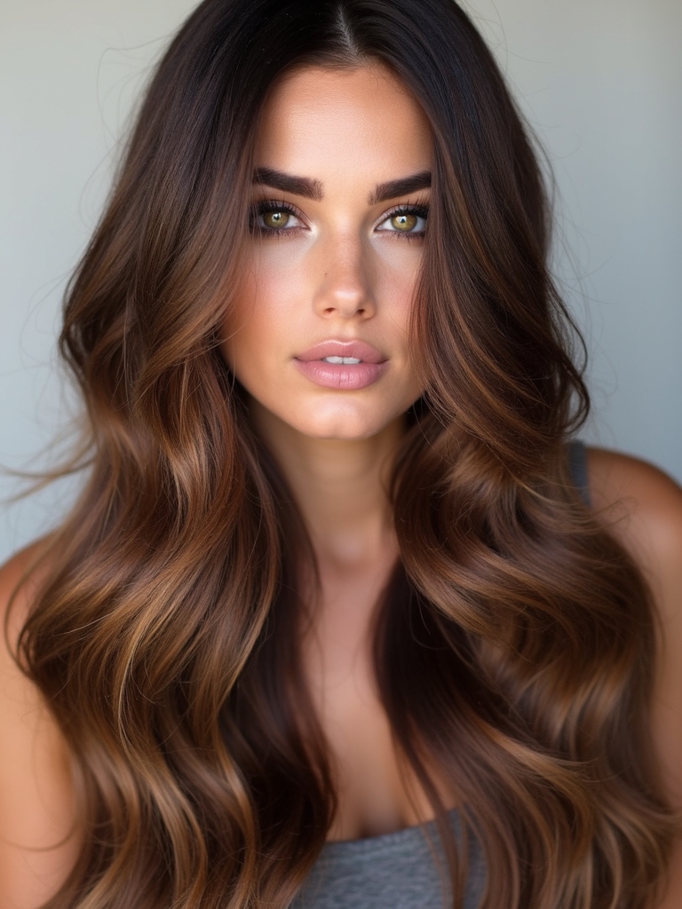 highlights transform long brunette