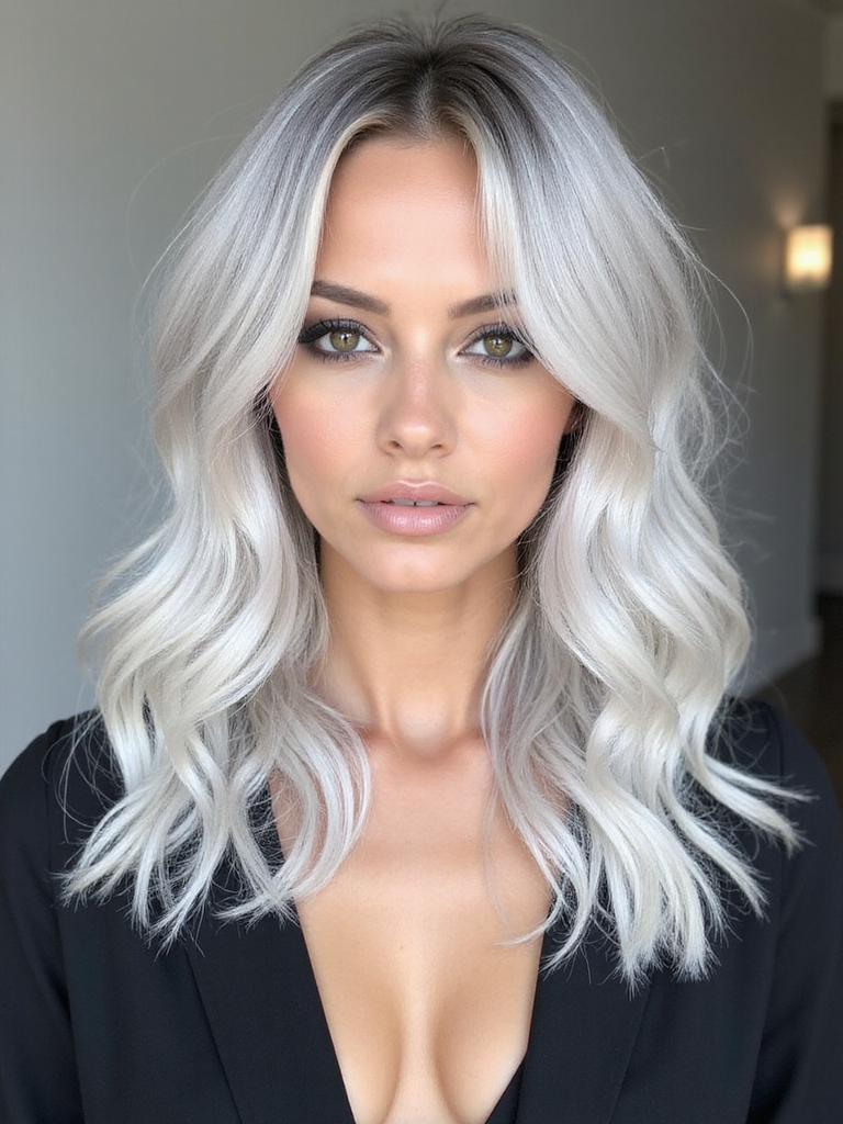 Icy blonde highlights lowlights