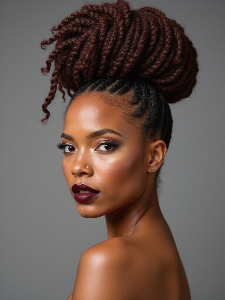 Braided updo natural hair