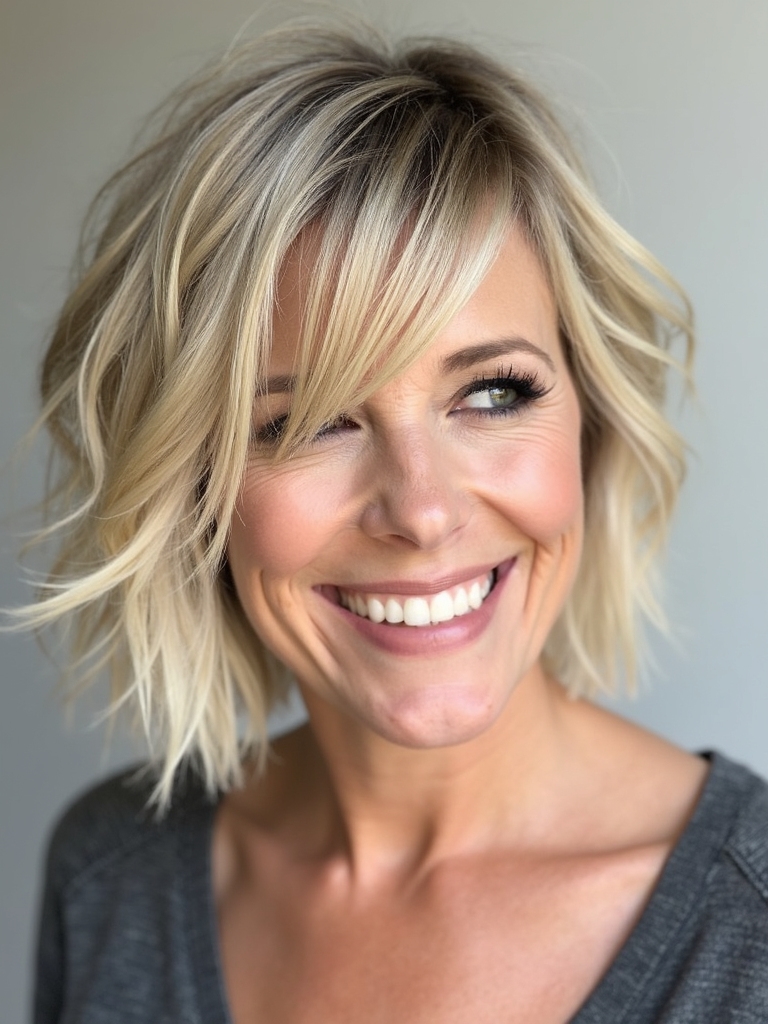 Low-maintenance short blonde