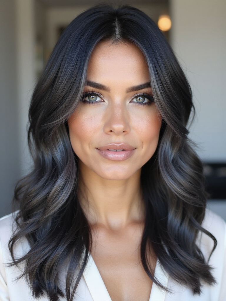 modern edgy charcoal hair