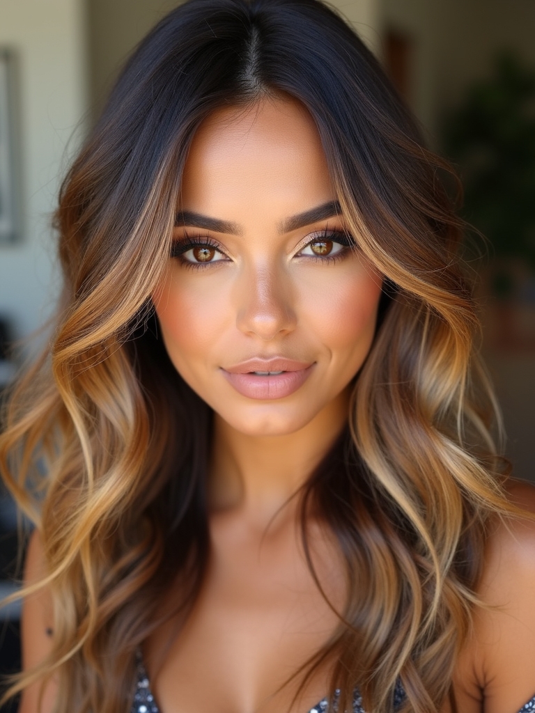 Brown balayage skin tone