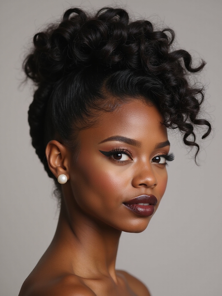 Pin-up updo natural hair