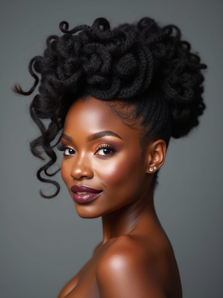 Rolled tucked updo