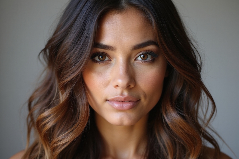 seamless dark brown balayage