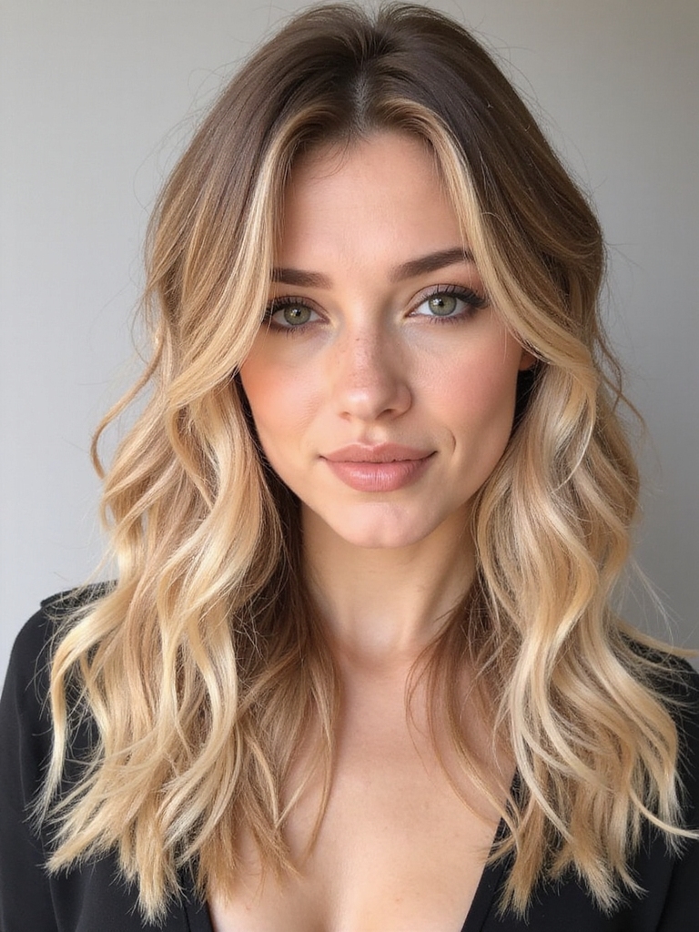soft honey blonde highlights