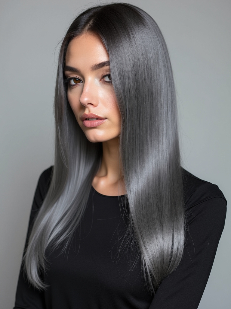 Sleek straight gray