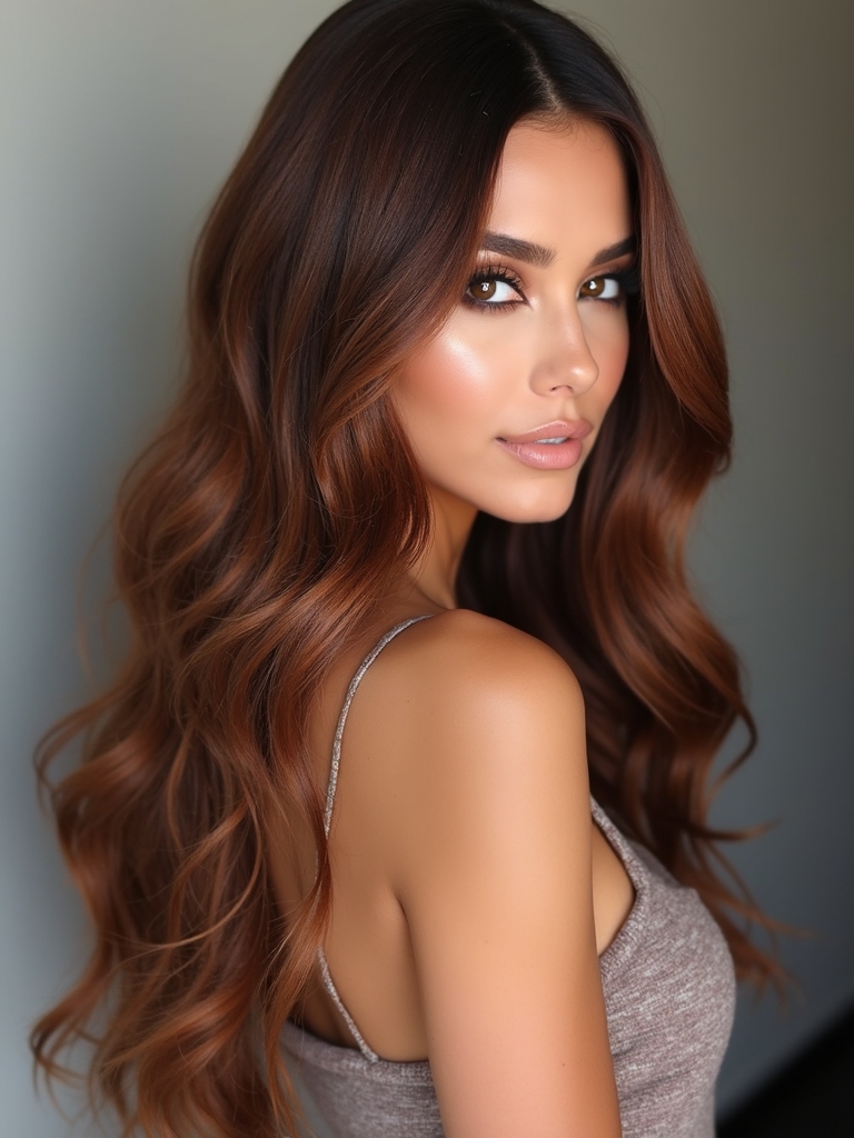 subtle auburn hair highlights