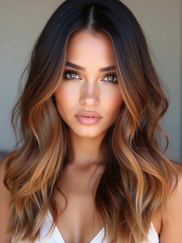 Natural brown balayage