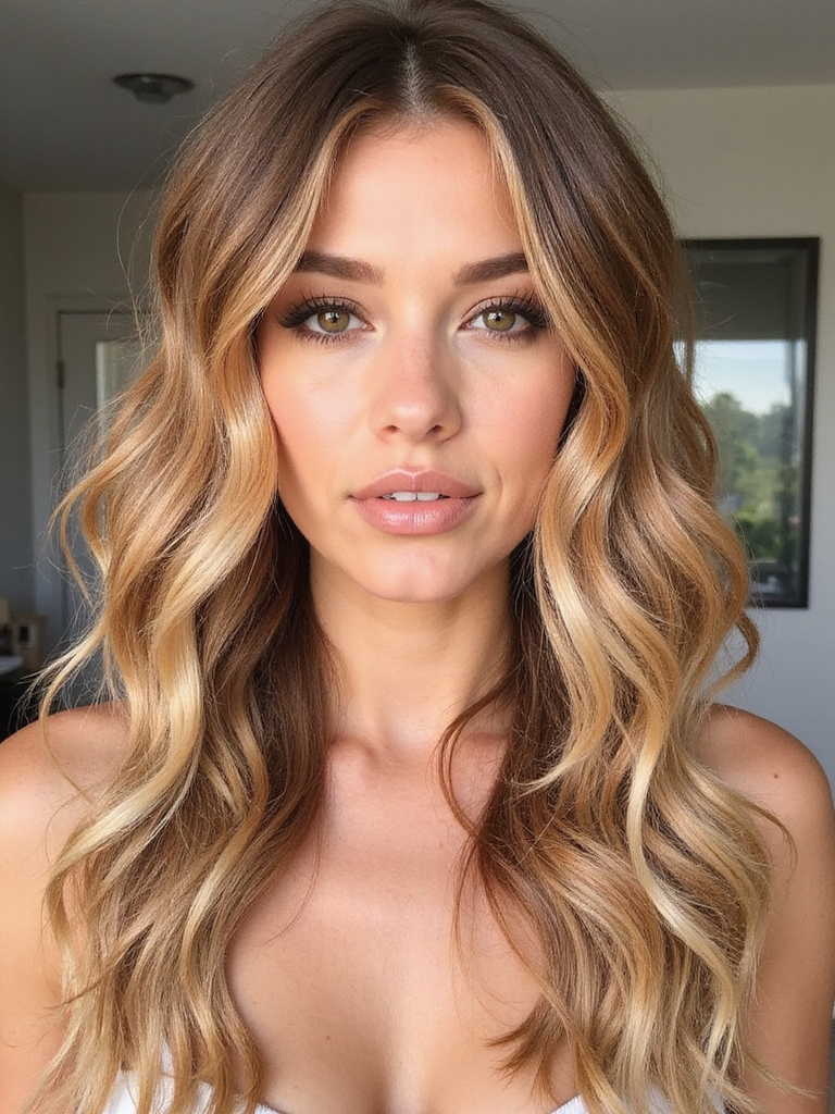 sunlit beachy caramel curls