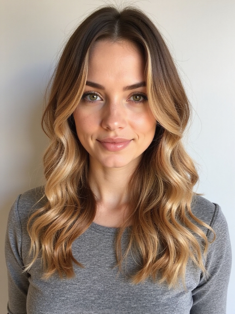 sunlit caramel blonde accents