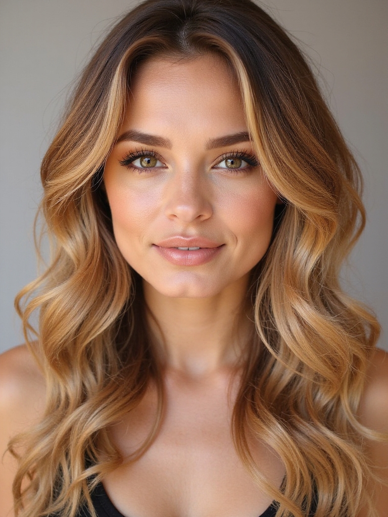 sunny caramel blonde waves