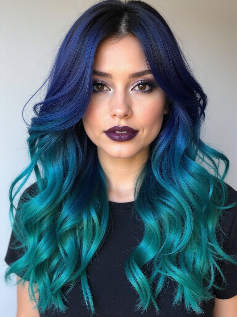 teal and dark blue fusion