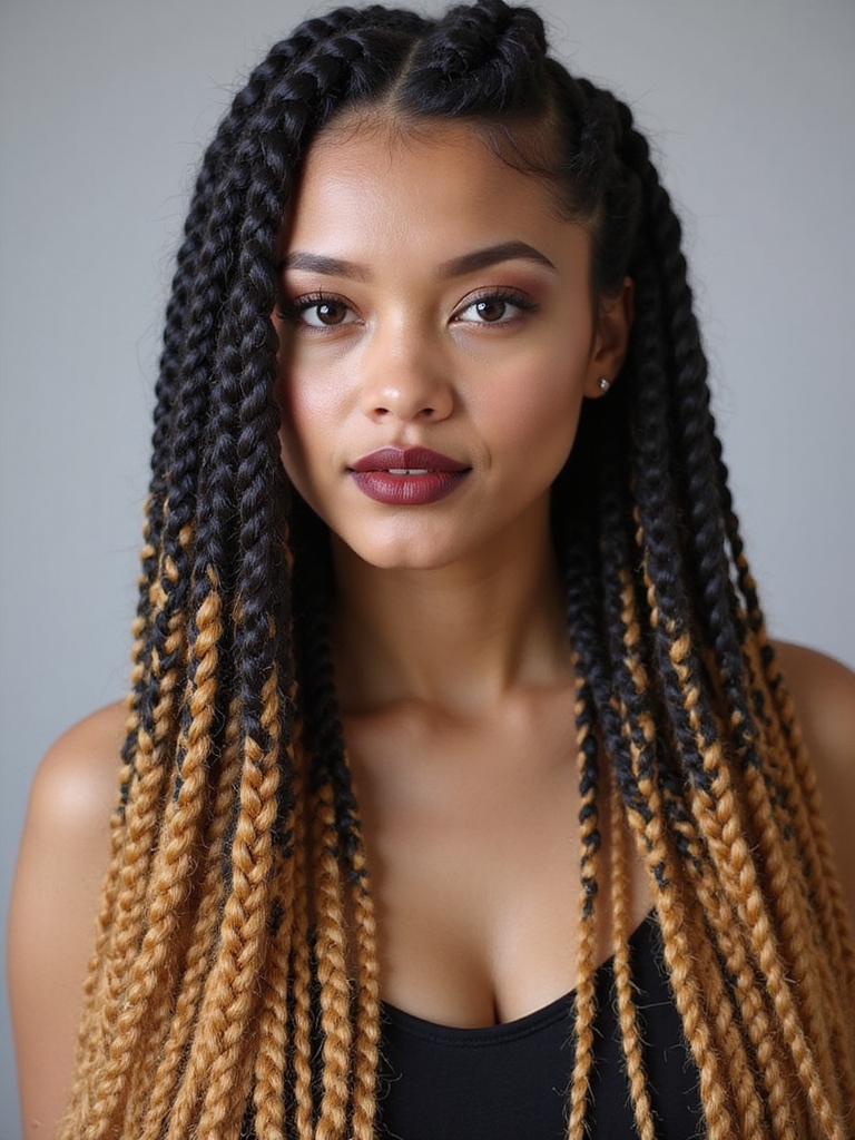 two toned braids elegance