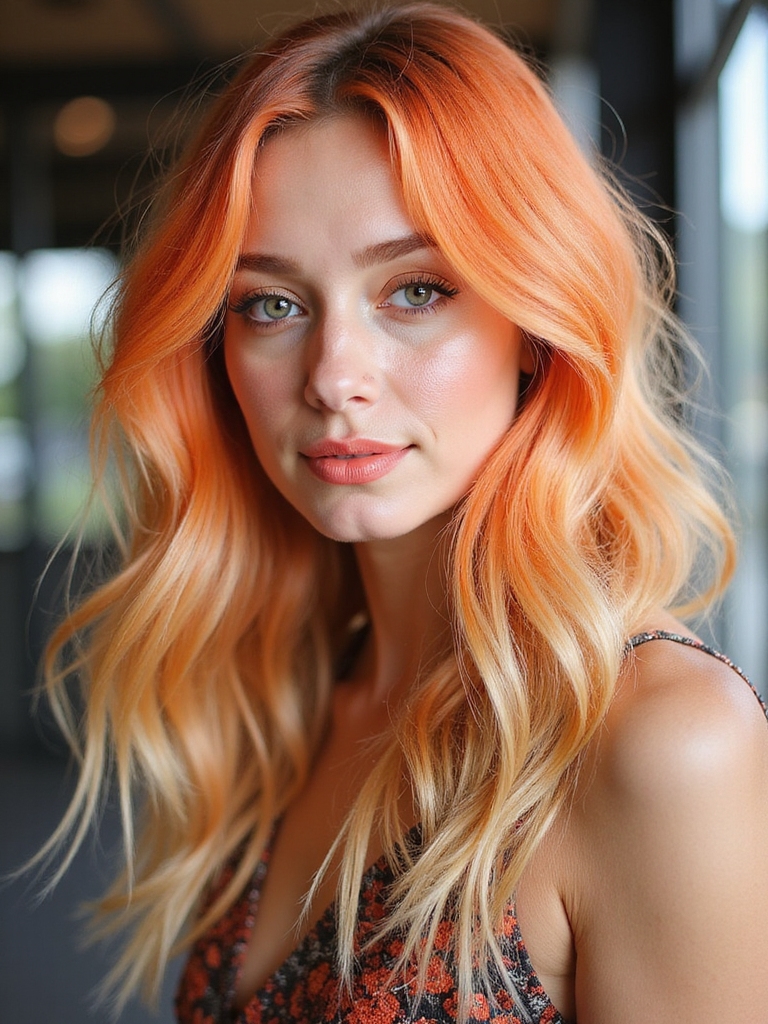 vibrant citrus hair highlights