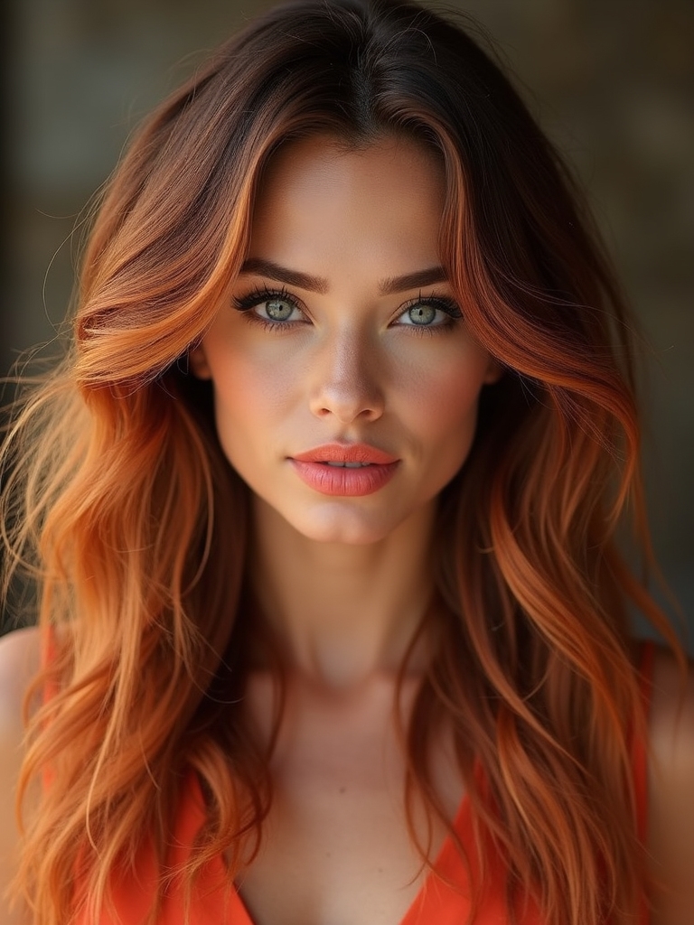vibrant red summer hair